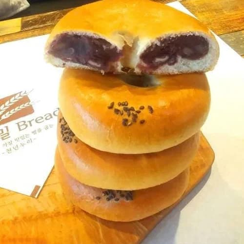 별점5점 크림치즈빵, 쌀단팥빵, 소보루, 슈크림, 땅콩버터크림빵, 카스테라, 밤식빵, 무설탕 팥빵 1