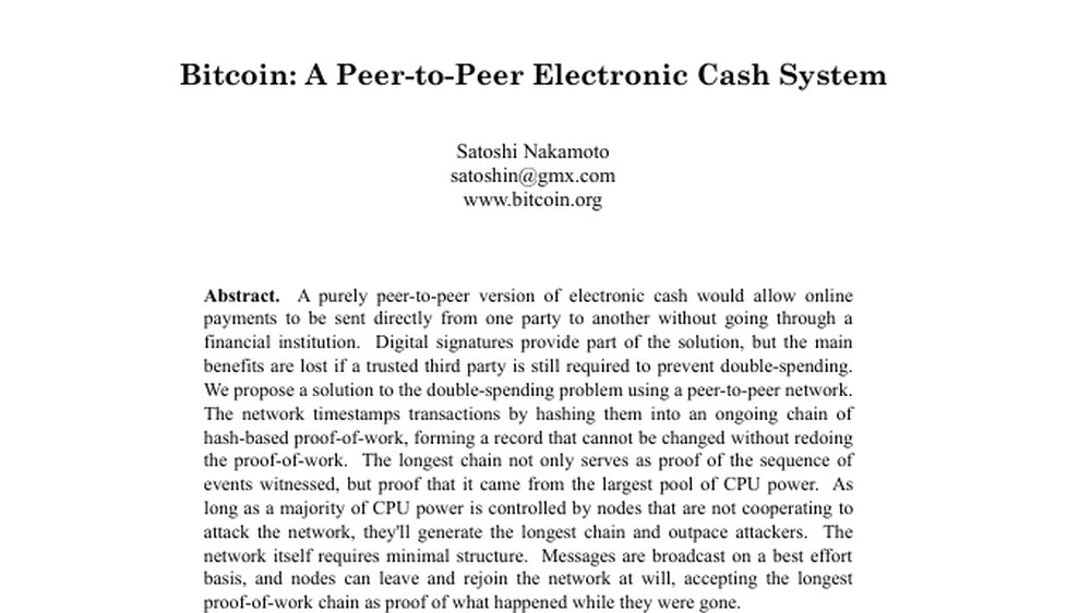 비트코인 백서 - Bitcoin: A Peer-to-Peer Electronic Cash System