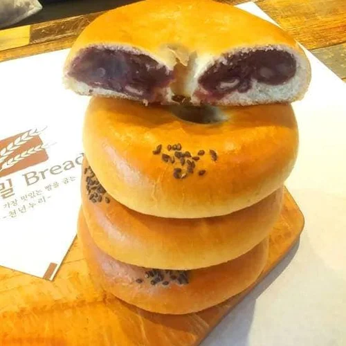 별점5점 크림치즈빵, 쌀단팥빵, 소보루, 슈크림, 땅콩버터크림빵, 카스테라, 밤식빵, 무설탕 팥빵