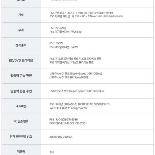 소니 PS5 PlayStation5 플레이스테이션 5 디지털 에디션 슬림 825GB