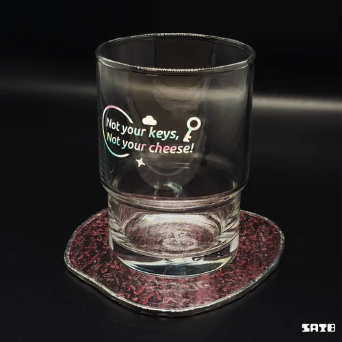 Not Your Cheese 유리컵 + 유리 티코스터 set