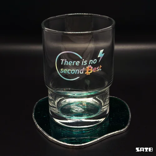 No Second Best 유리컵 + 유리 티코스터 set